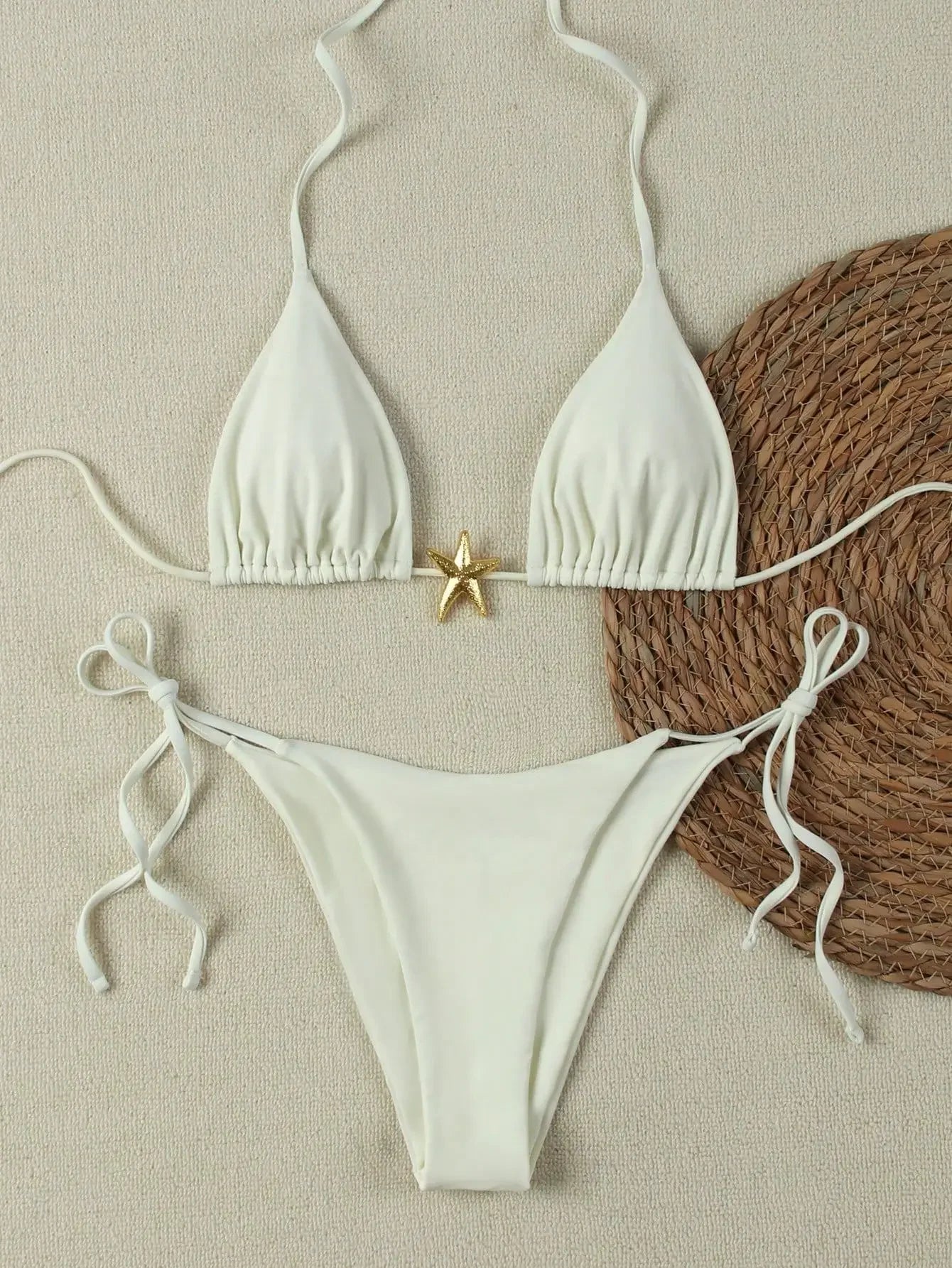 Sexy Print Backless High Waist Bikini Set