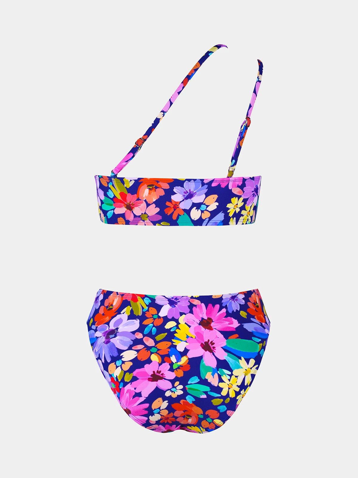 Elegant Green Floral High Waist Bikini