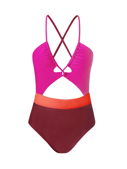 Cut Out One-Piece Backless Swimsuit