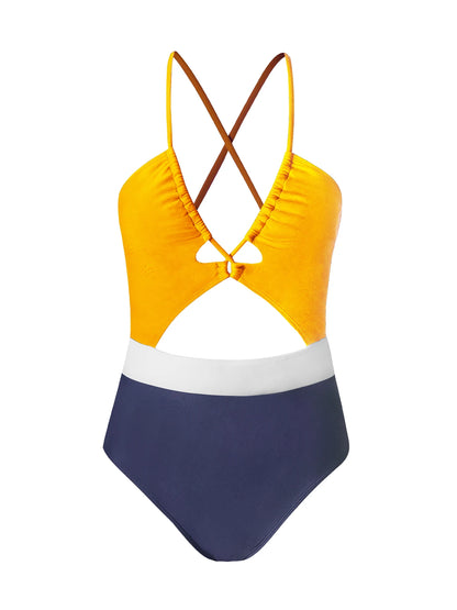 Cut Out One-Piece Backless Swimsuit